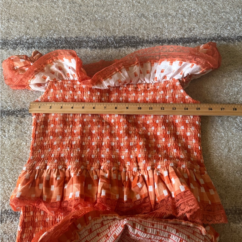 Tularosa Vibrant Orange Ruffle Top - Picture 12 of 14
